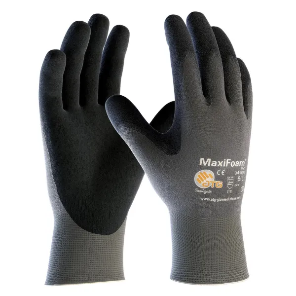 Gloves - Nitrile Palm Coated MaxiFoam® Lite Grey 34-900 Large 12/PR 12/CS
