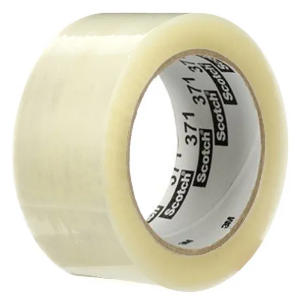 Packaging Tape Polypropylene - Hot Melt Rubber Resin Clear 371 72MMx100M 1.9MIL 24/CS