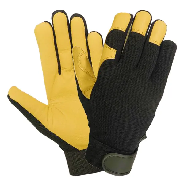Gloves - Mechanic Goatskin Palm Black/Yellow 10I-MECH3 X-Large 12PR/PK