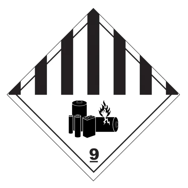 Labels T.D.G. - Hazard Class 9 Lithium Ion Batteries Black/White DG901 4INx4IN 500/RL