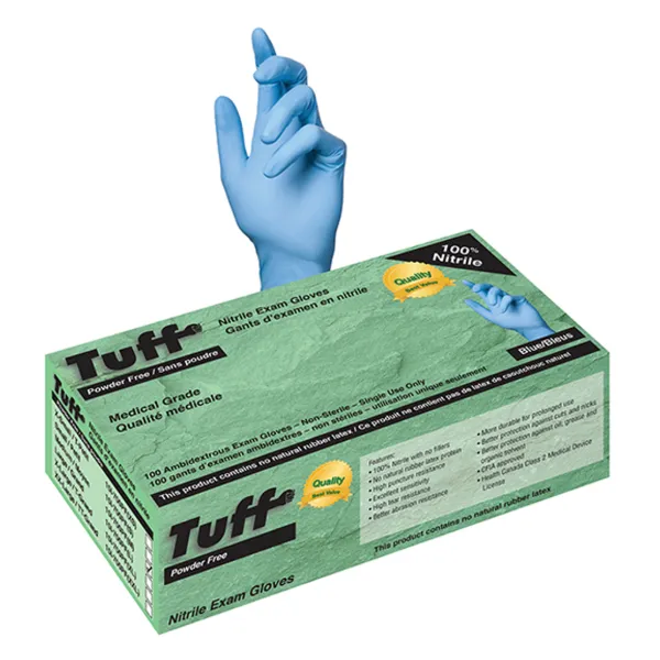 Gloves - Nitrile Disposable Exam Medical Grade Powder Free Blue 15I-700PF 4MIL X-Small 100/BX 10/CS