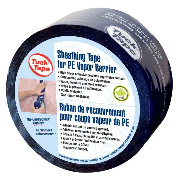 Contractors Sheathing Tape - Tuck® for PE Vapour Barrier Blue/White Print 219 60MMx55M 4.1MIL 20/CS