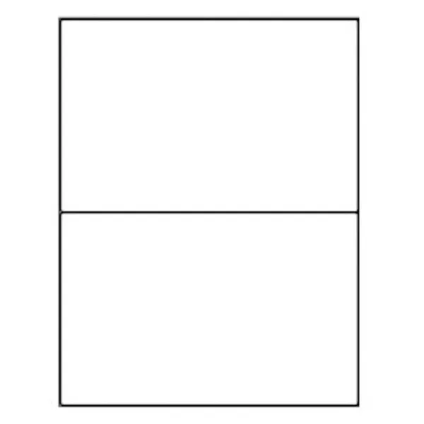 Labels - Laser Sheets White LS-2A 8.5IN x 5.5IN 2/SHEET 500/BX