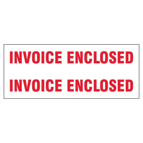 Labels - "Invoice Enclosed" Red/White P-259 2IN x 5IN 500/RL