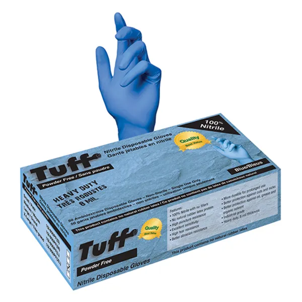 Gloves - Nitrile Disposable Industrial Grade Blue 15I-800PF 8MIL Medium 50/BX