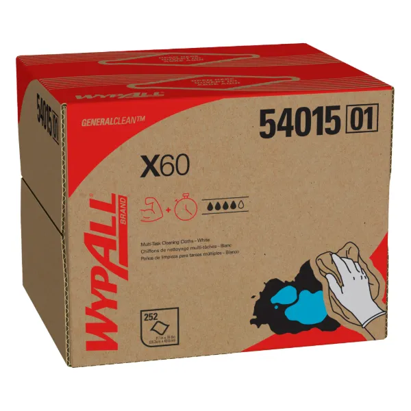 Wipers - GeneralClean™ Multi-Task White X60 11.1IN x 16.8IN 54015 Brag Box 236 SHEETS/BX
