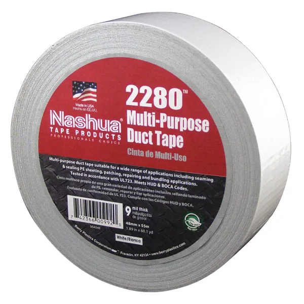 Cloth Duct Tape - Polyethylene Coated White 2280 48MMx55M 9MIL 24/CS