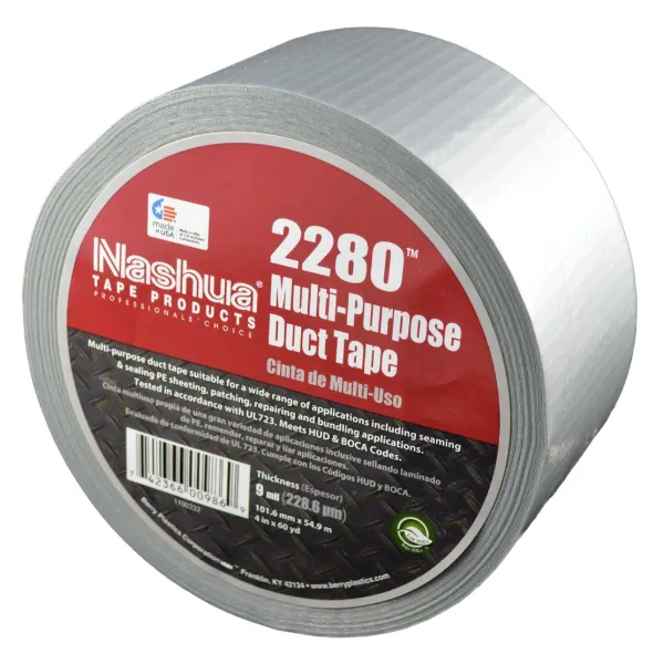 Cloth Duct Tape - Polyethylene Coated Silver 2280 48MMx55M 9MIL 24/CS