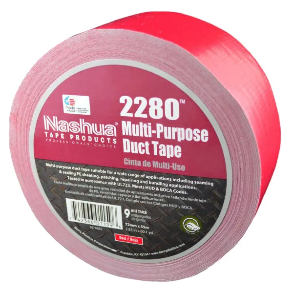 Cloth Duct Tape - Polyethylene Coated Red 2280 24MMx55M 9MIL 48/CS