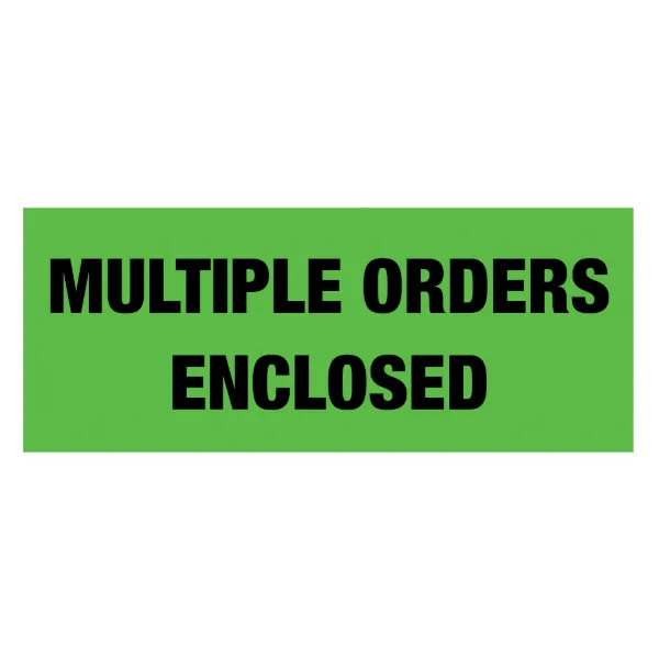 Labels - "Multiple Orders Enclosed" Black/Neon Green SDL48 2IN x 5IN 500/RL