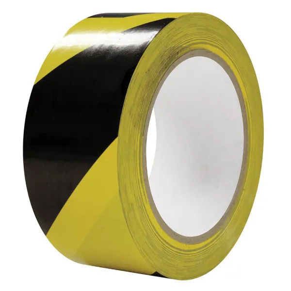 PVC Tape - Lane Marking Striped Safety Black/Yellow LMT 18MMx33M 6MIL 24/CS