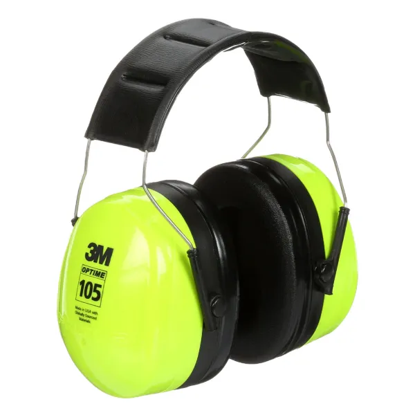 Earmuffs - PELTOR™ Optime™ 105 Over-the-Head Hi Viz Green/Black H10AHV 1/EA 10/CS