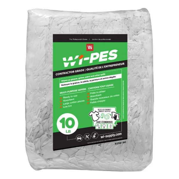 Wiping Rags - Washed Econo Mixed Knit White J2W-20C 20LB Compressed Bag 1/EA 66