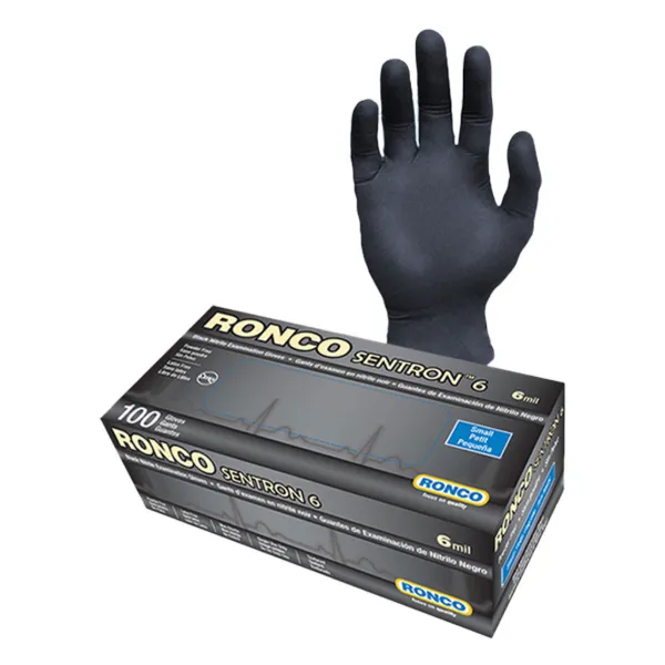 Gloves - Nitrile Examination Powder Free Black Sentron™ 6MIL 962XX 2X-Large 90/BX 10/CS