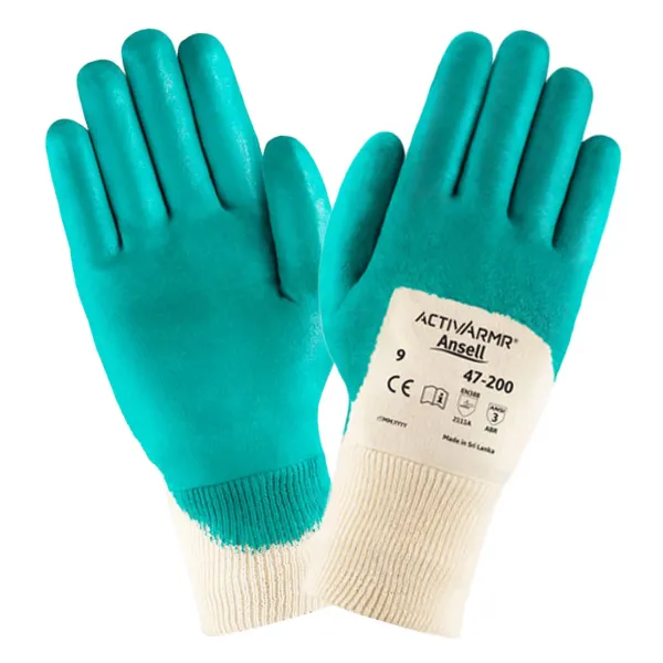 Gloves - Nitrile Palm Coated ActivArmr® Green 47-200 Size 10 12PR/PK