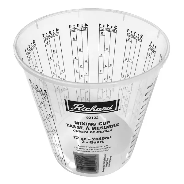 Measuring Bucket Graduated Plastic Clear 92122 2 Quart 96/CS