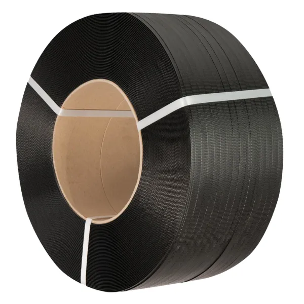 Strapping - Polypropylene Black PPS 1/2IN x 7200FT 600LB 8INx8IN Core