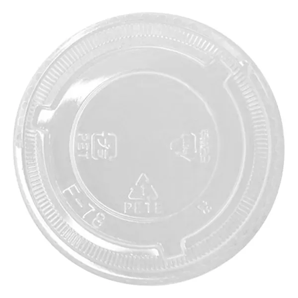 PET Flat Lids - No Hole 100% Recyclable Clear 50103FL For 4,7,9 OZ 2000/CS